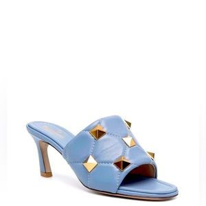 Valentino Garavani 65mm (3in) Roman Stud Sandal, NWT in Niagara Blue, Sz 38
